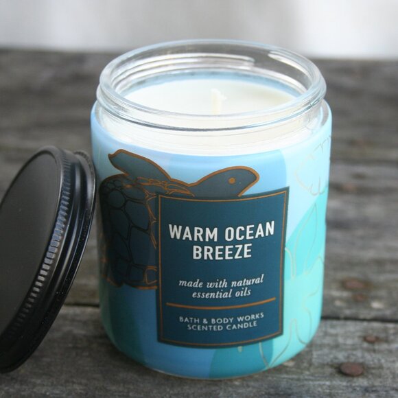 WARM OCEAN BREEZE SCENTED 7 OZ CANDLE NEW BOLD SCENT BATH BODY WORKS SEASIDE - Picture 1 of 12